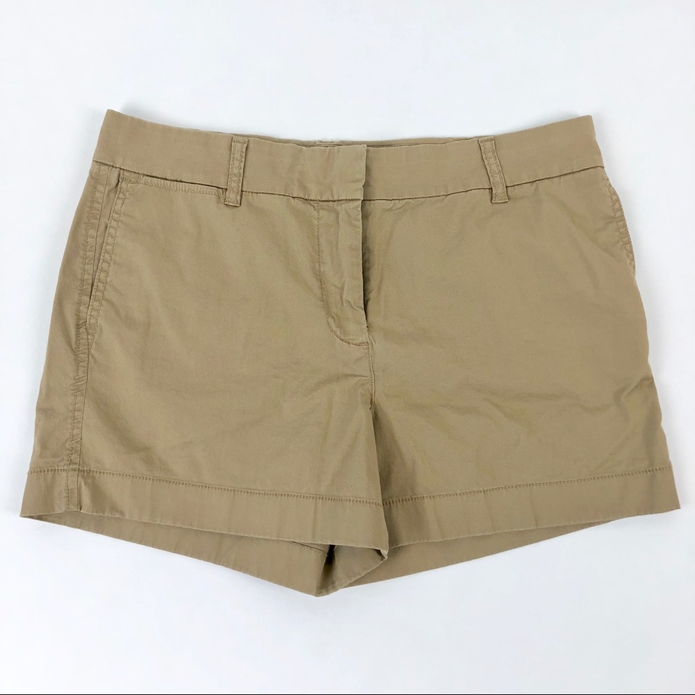 J Crew Stretch Chino Shorts in Khaki Sz 8
